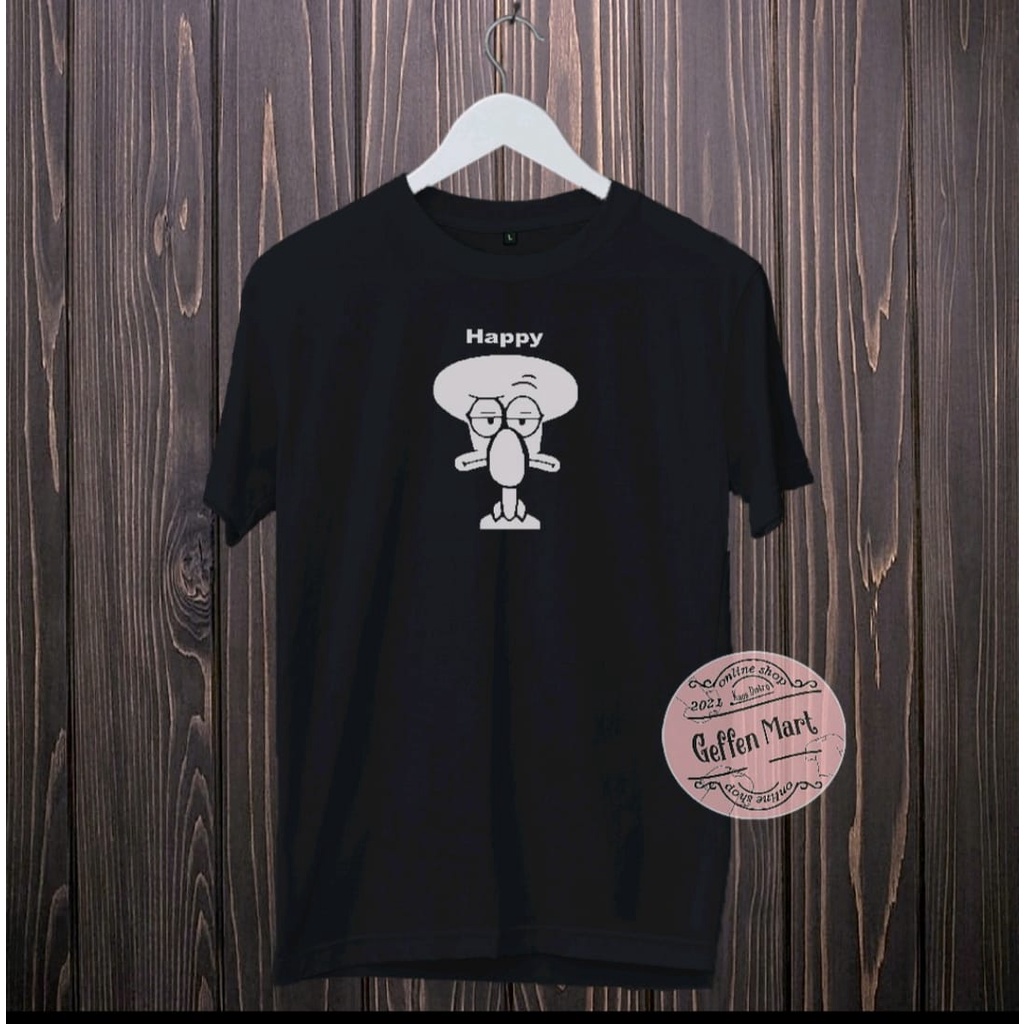 Kaos Distro Motif Squid Ward / Baju Kaos Distro Oblong Pria Dan Wanita Murah / Atasan Pria Wanita Polos Keren