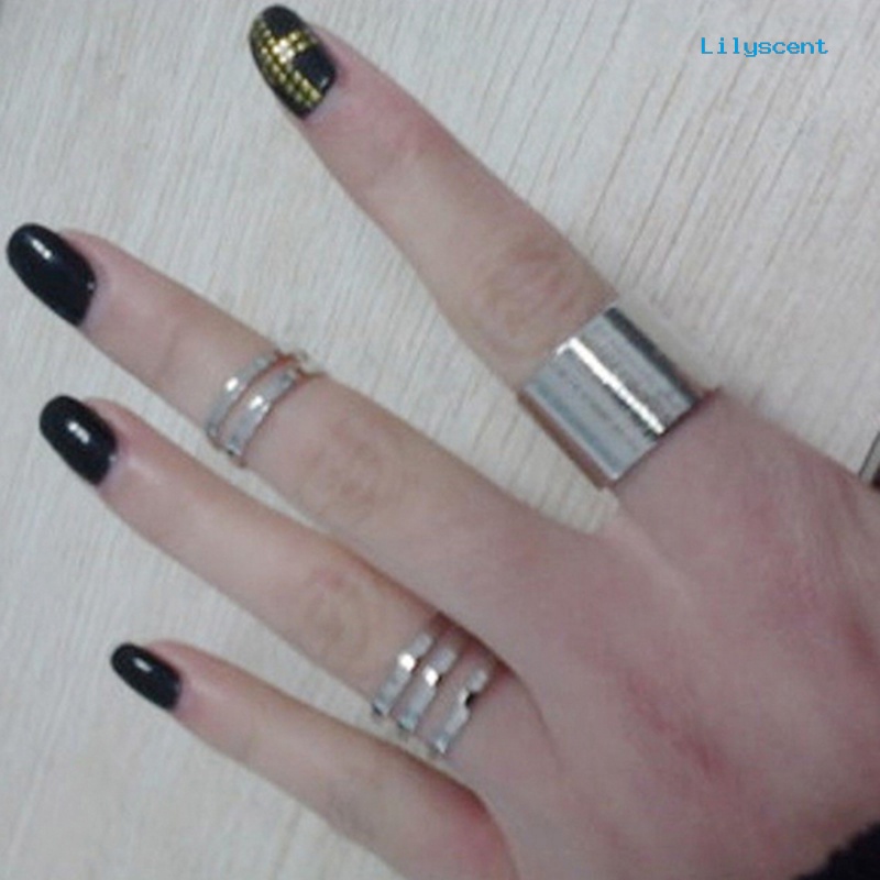 Ls 3pcs / Set Cincin Knuckle Midi Model Terbuka Untuk Hadiah Natal Charms