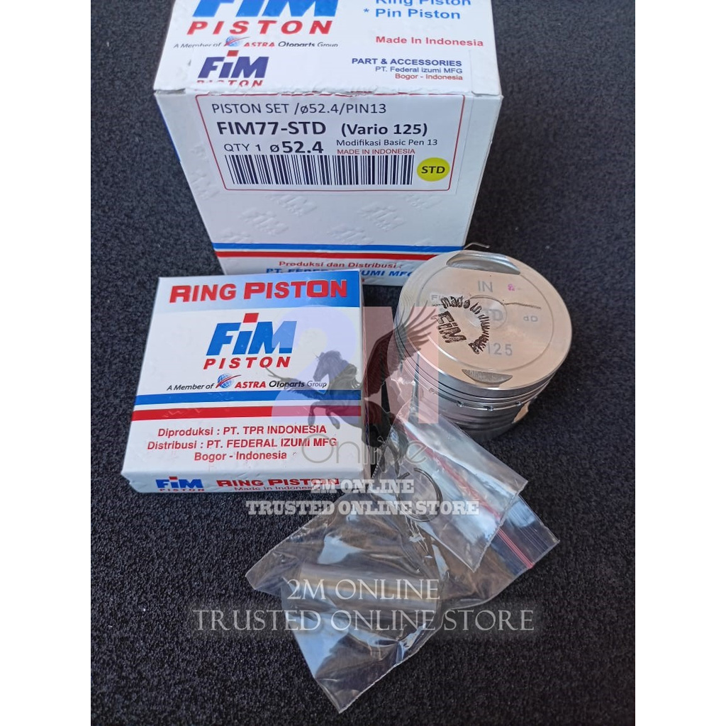 Mdr Seher Piston Kit Vario 125 OS STD Dim 52.4 Pen 13 FIM77 FIM