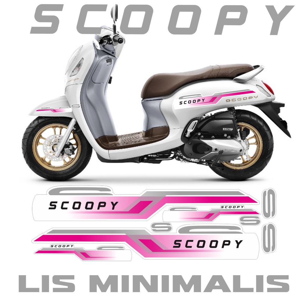 COD STRIPING VARIASI MOTOR SCOOPY LIS MINIMALIS PINK PUTIH VARIASI