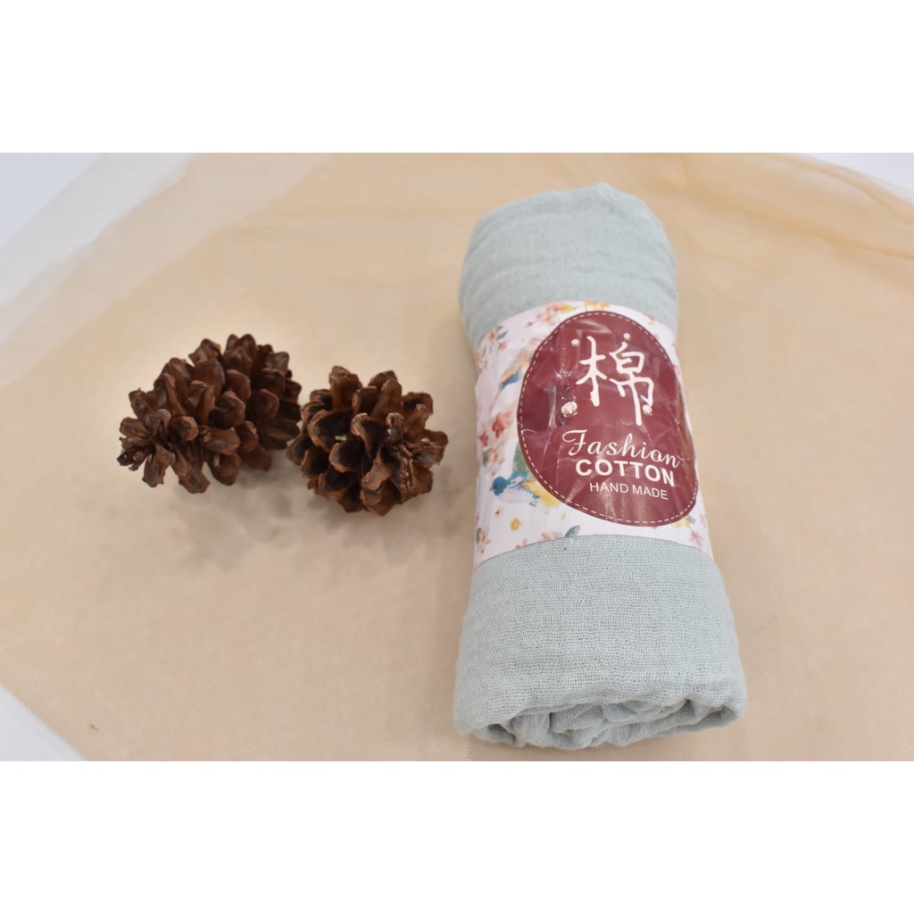 pashmina kusut polos / hijab pashmina crinkle premium-Sage green