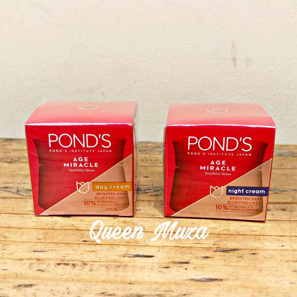 Ponds Age Miracle Cream Day Night 10gr 10 g gr Pond's krim pagi malam anti aging Moisturizer Retinol Niacinimide