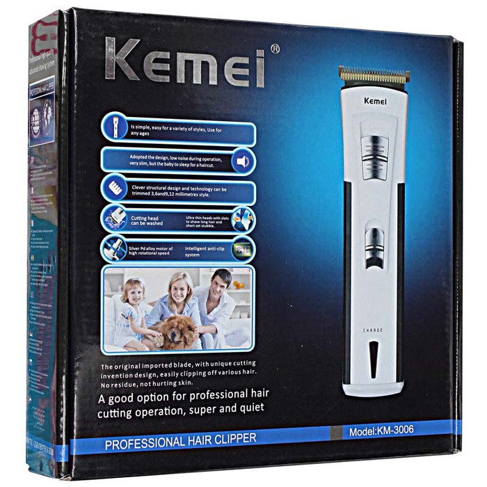 Kemei KM-3006 Washable Hair Clipper Charger Alat Cukur Rambut