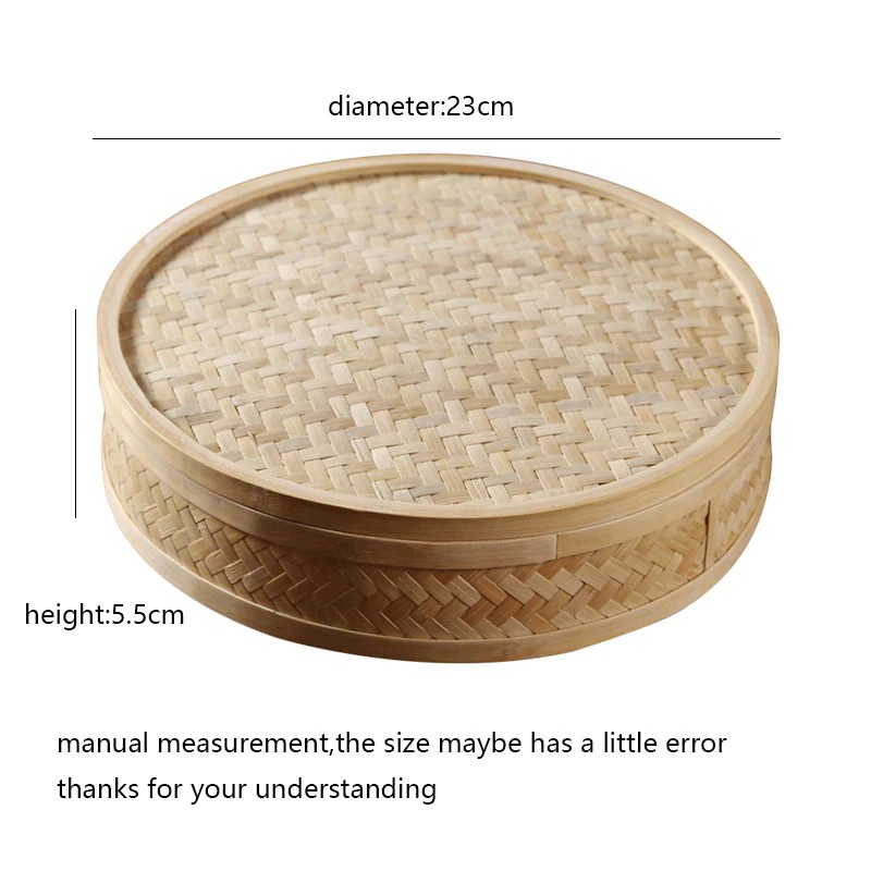 Bamboo Weaving 357g Puer Tea Storage Box Separator Plate Tray Puer Tea Cake Holder Shelf Round