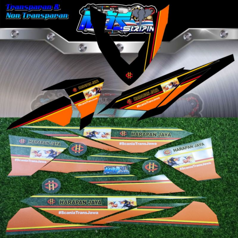 sticker striping vario led old 125-150 livery bus harapan jaya transparan custame