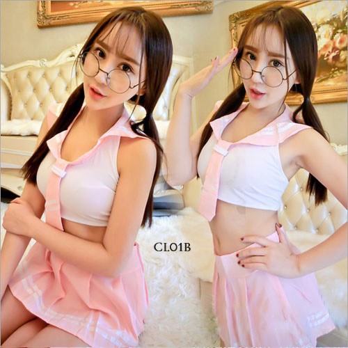 [BISA COD] LINGERIE KOSTUM BAJU TIDUR SEXY KOSTUM  SERAGAM SEKSI PINK CL01B