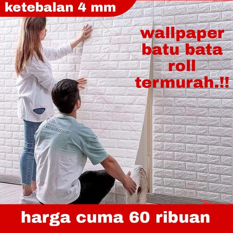 walpaper dinding roll 3d walpaper dinding foam pe wallfoam murah