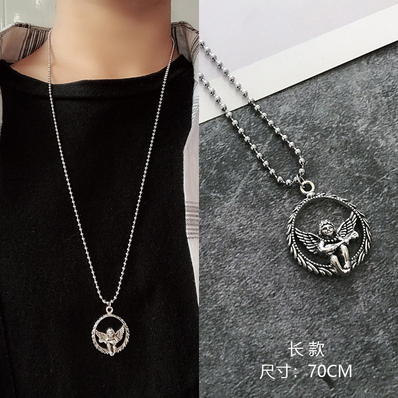 Kalung Liontin Rantai HipHop 02 Korea Fashion Women Necklace Alloy Cewek Hip Hop Stainless Steel