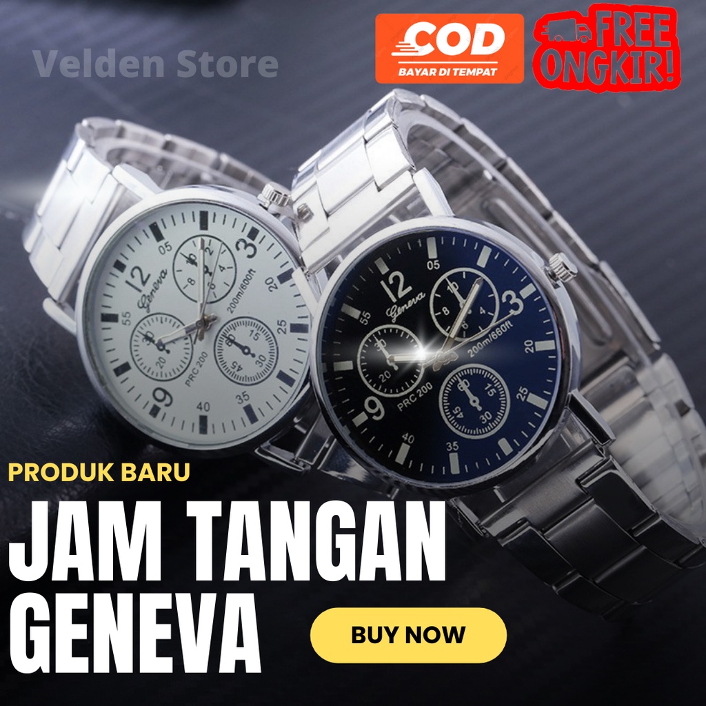 Jam Tangan GENEVA Stainless Steel Jam Tangan Kekinian Analog Jam Tangan Viral Fashion Wanita Original 100% Bisa COD