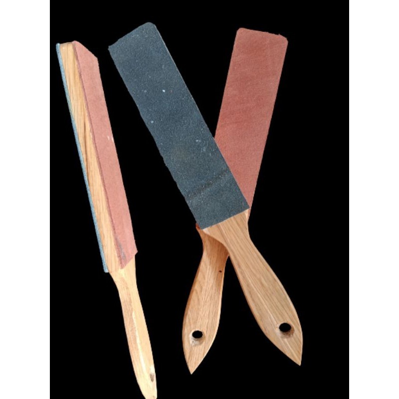 Stroping Kulit Dua Sisi, Pengasah Pisau, Asahan Kulit Sapi, Stroping Kulit Sapi