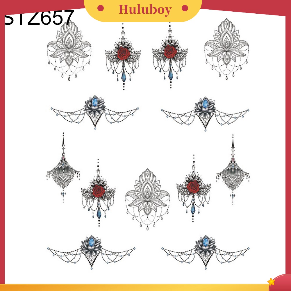Huluboy Huluboy♡ Butterfly Stiker Decal Transfer Air Motif Kupu-Kupu / Kelopak Bunga Untuk Manicure