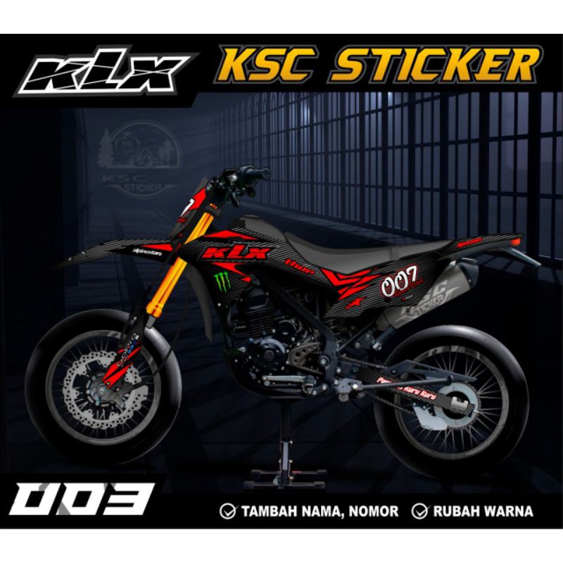 decal klx bf 150 simple merah