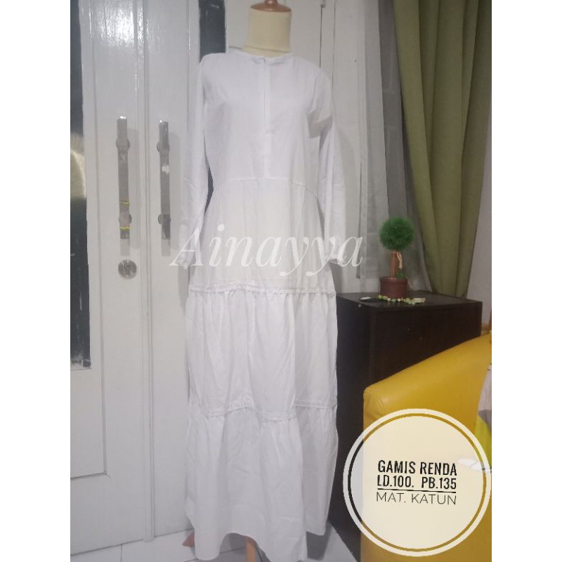 Gamis Polos Renda