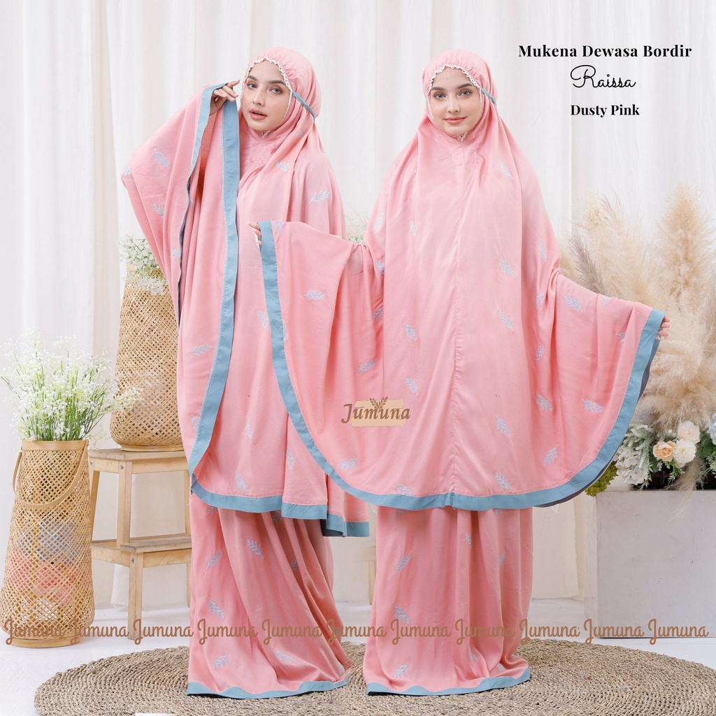 Jumuna - Mukena Dewasa Jumbo Bordir Manual Motif Raissa