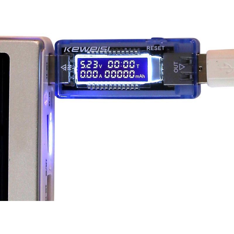 Tester USB 5V-20V Detektor Pengukur Tegangan Voltase Ampere mAh Timer