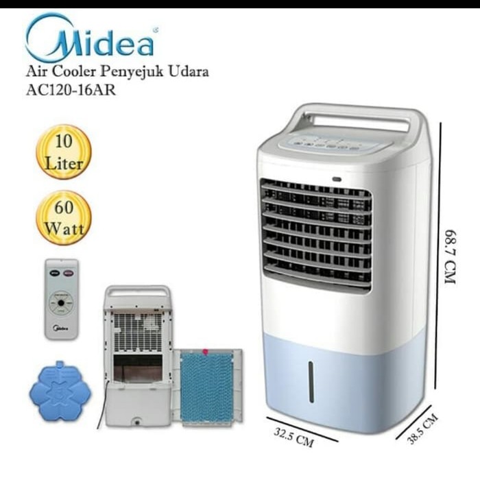 Midea Air Cooler 10 Liter AC120-16F - Remote Control - Timer 7 jam