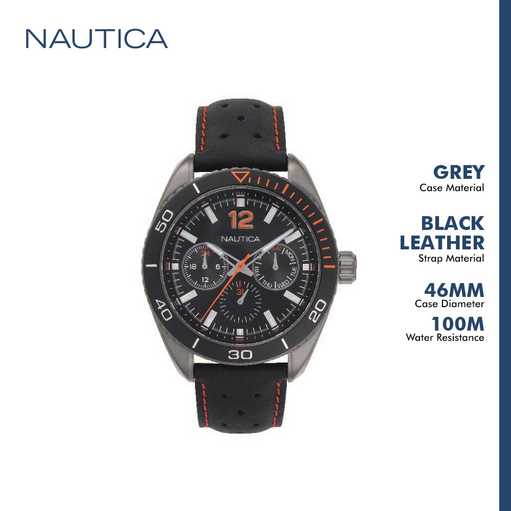 Nautica jam tangan pria Key Biscayne NAPKBN007 hitam