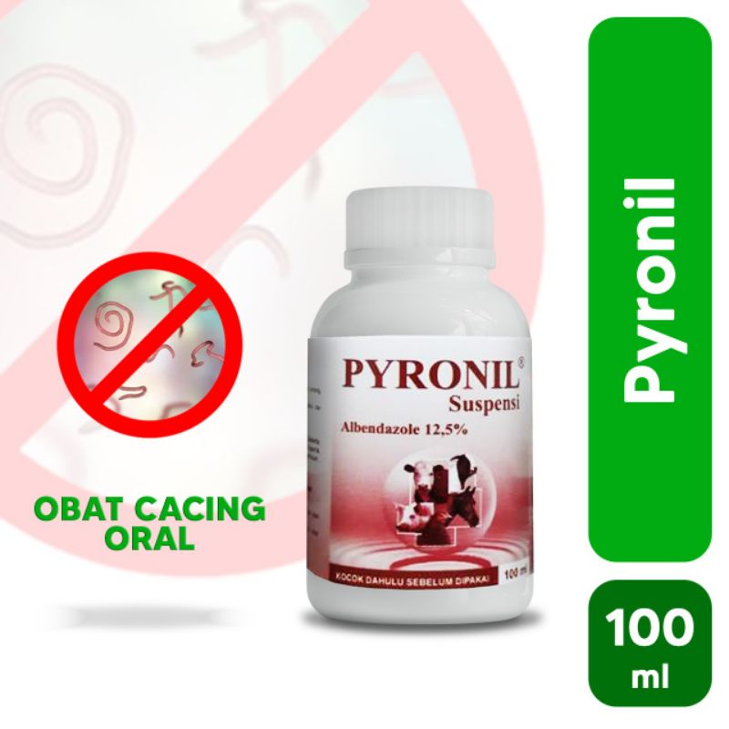 Pyronil Suspensi 100ml, Oral (Obat cacing oral 12,5%) ~ Obat cacing untuk unggas, kambing, domba, ba