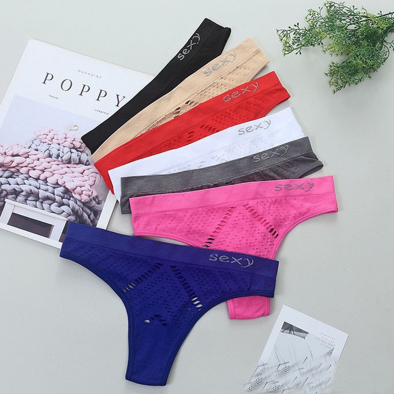Celana Dalam Wanita Seamless G String Melubangi Transparan Sexy Thong Pinggang Rendah Tpanties C220