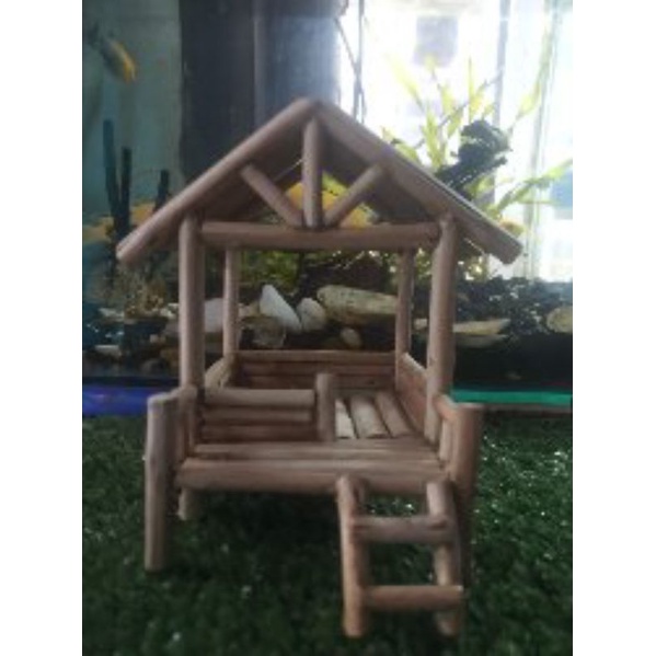 miniatur saung sawah hiasan aquascave/aquarium