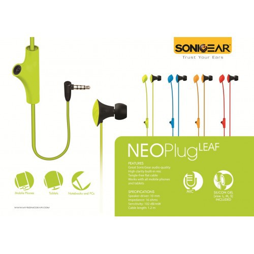 SONICGEAR EARPHONE NeoPlug Leaf