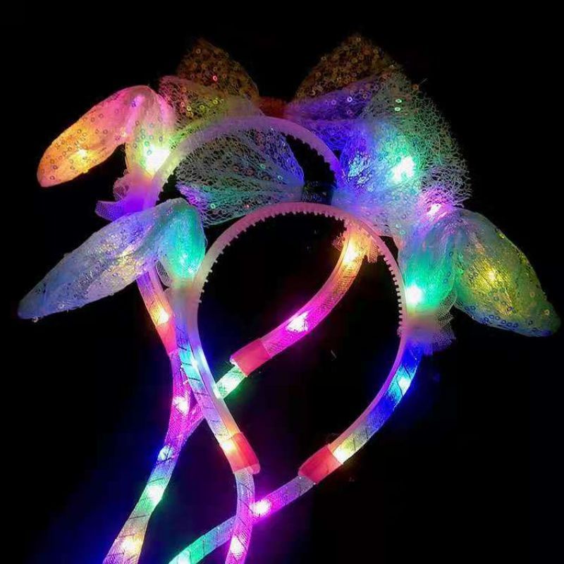 bando unicorn LED / bando kelinci LED / bunny hat