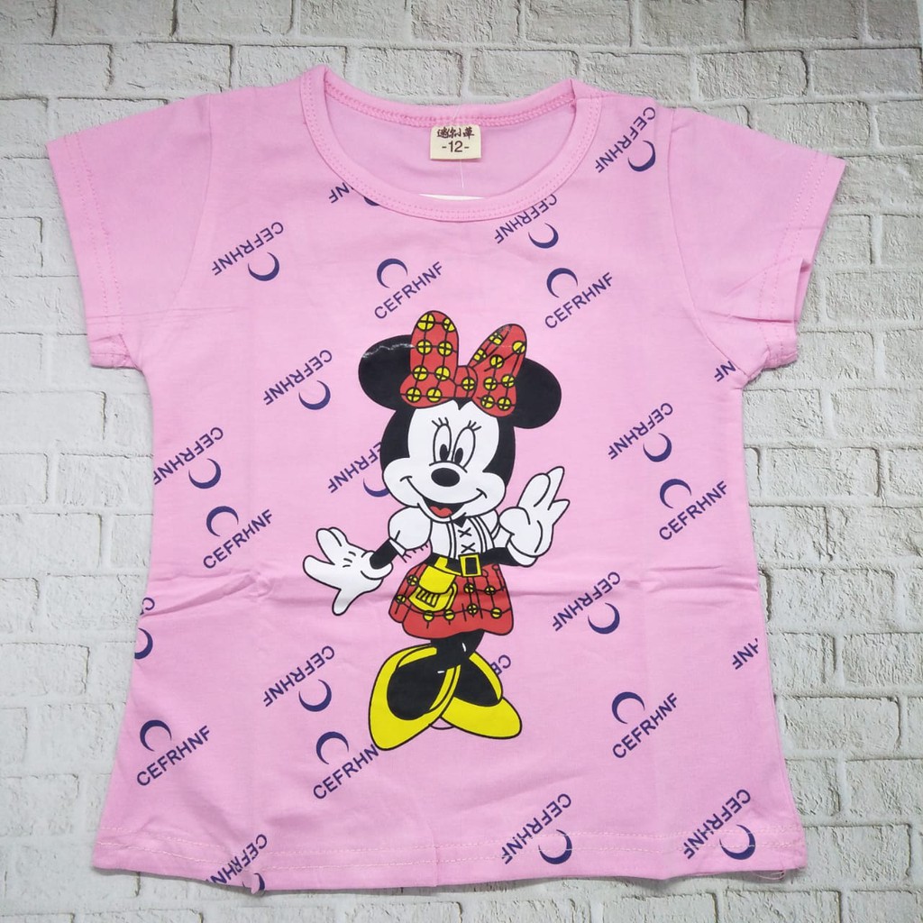 kaos / baju anak perempuan unisex murah usia 1-5Thn 100% import gambar MINNIE