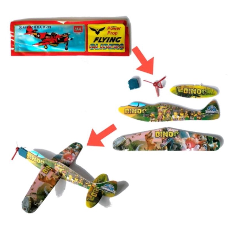 (10Pcs) Mainan Pesawat Gabus Rakitan / Pesawat Gabus Murah / Pesawat Jadul