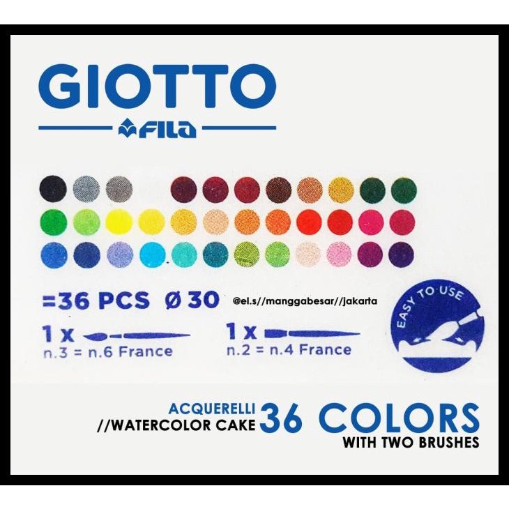 

BISA COD GIOTTO ACQUERELLI 36 WARNA ( WATER COLOR CAKE / CAT AIR ) TERBAIK 11