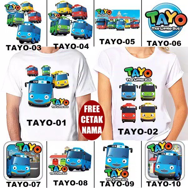 Kaos Tayo Anak Dewasa Custom Couple FREE NAMA