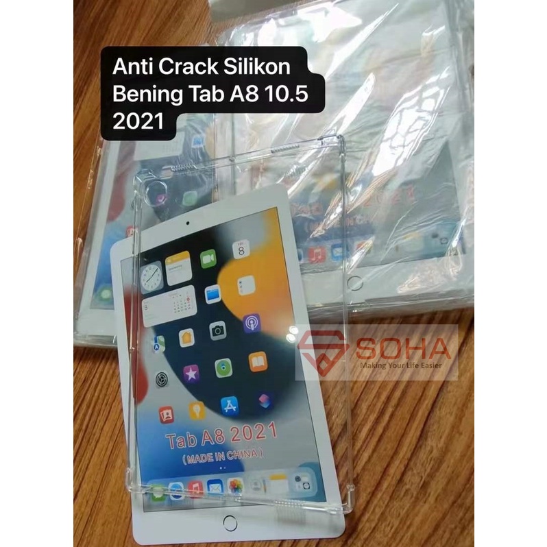 SBT-002 Cover Samsung Tab A8 10.5 Inch 2021 X200 X205 Anti Crack Silikon Bening Clear Shock Absorption Tablet Back Case Soft