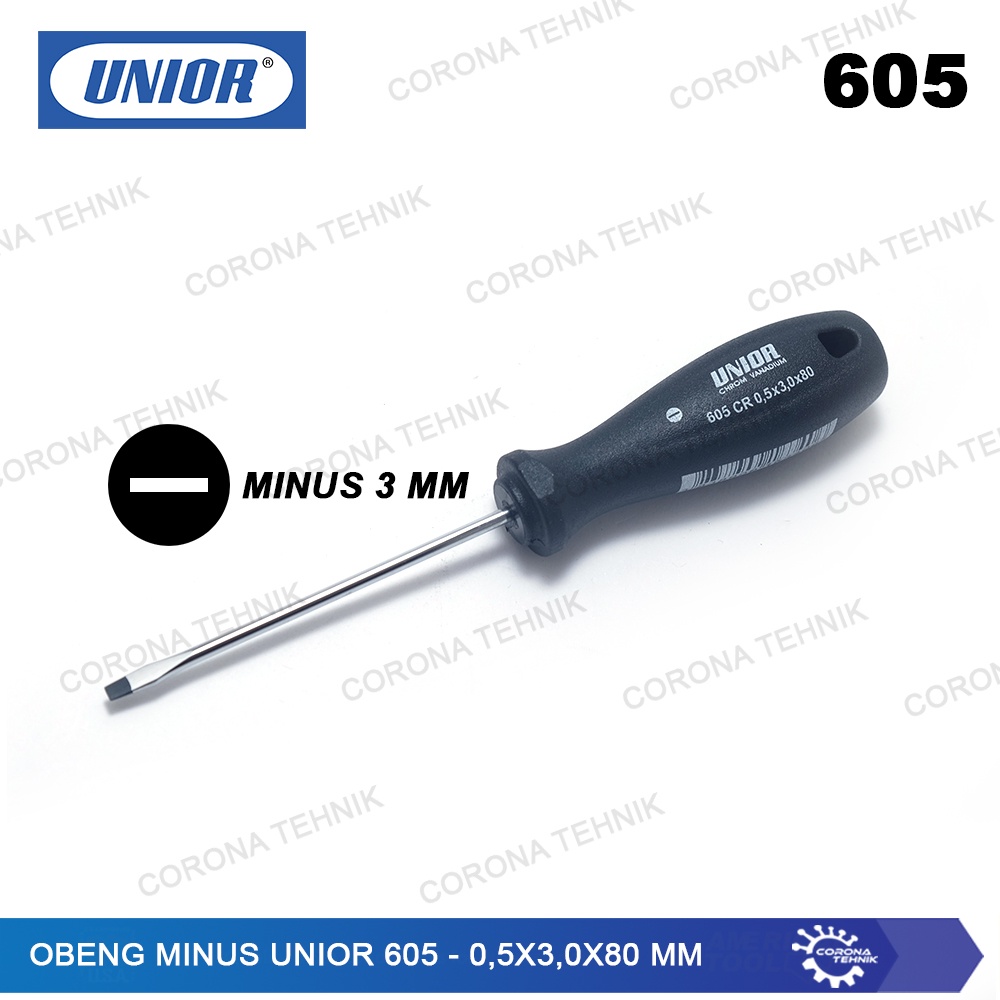 Unior 605  - Sale - Obeng Minus - 0,5x3,0x80 mm