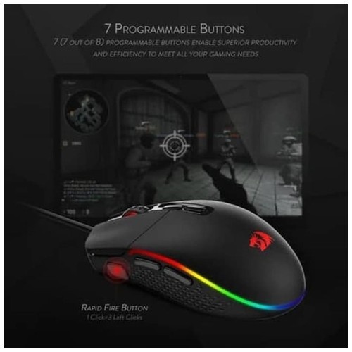 Mouse gaming redragon wired usb Macro 10000dpi M719 RGB Invader