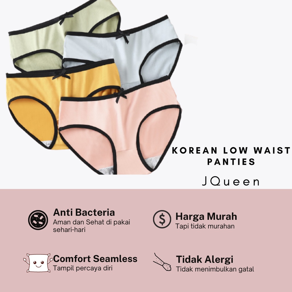 TERMURAH GRATIS ONGKIR Celana dalam wanita cewek remaja import korea CD007 pita polos murah