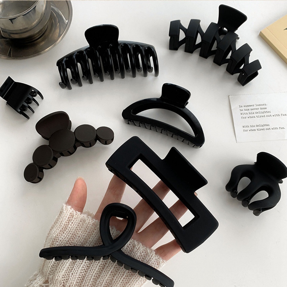 Jepit Rambut Bahan Akrilik 50 Pola Warna Solid Untuk Wanita