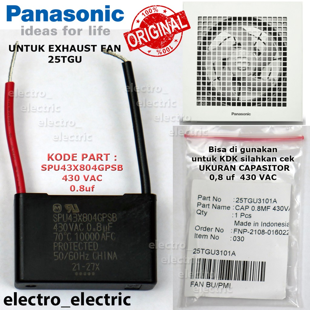 Capasitor Hexaust Fan Panasonic TGU Original