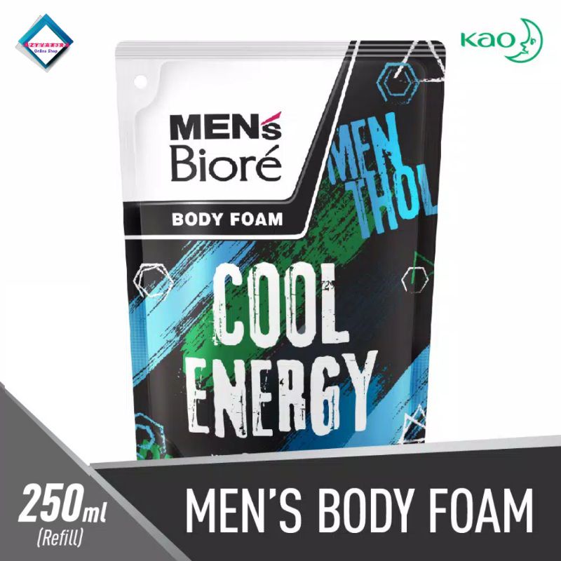 Men's Biore Body Foam Cool Energy Refill 250 ml