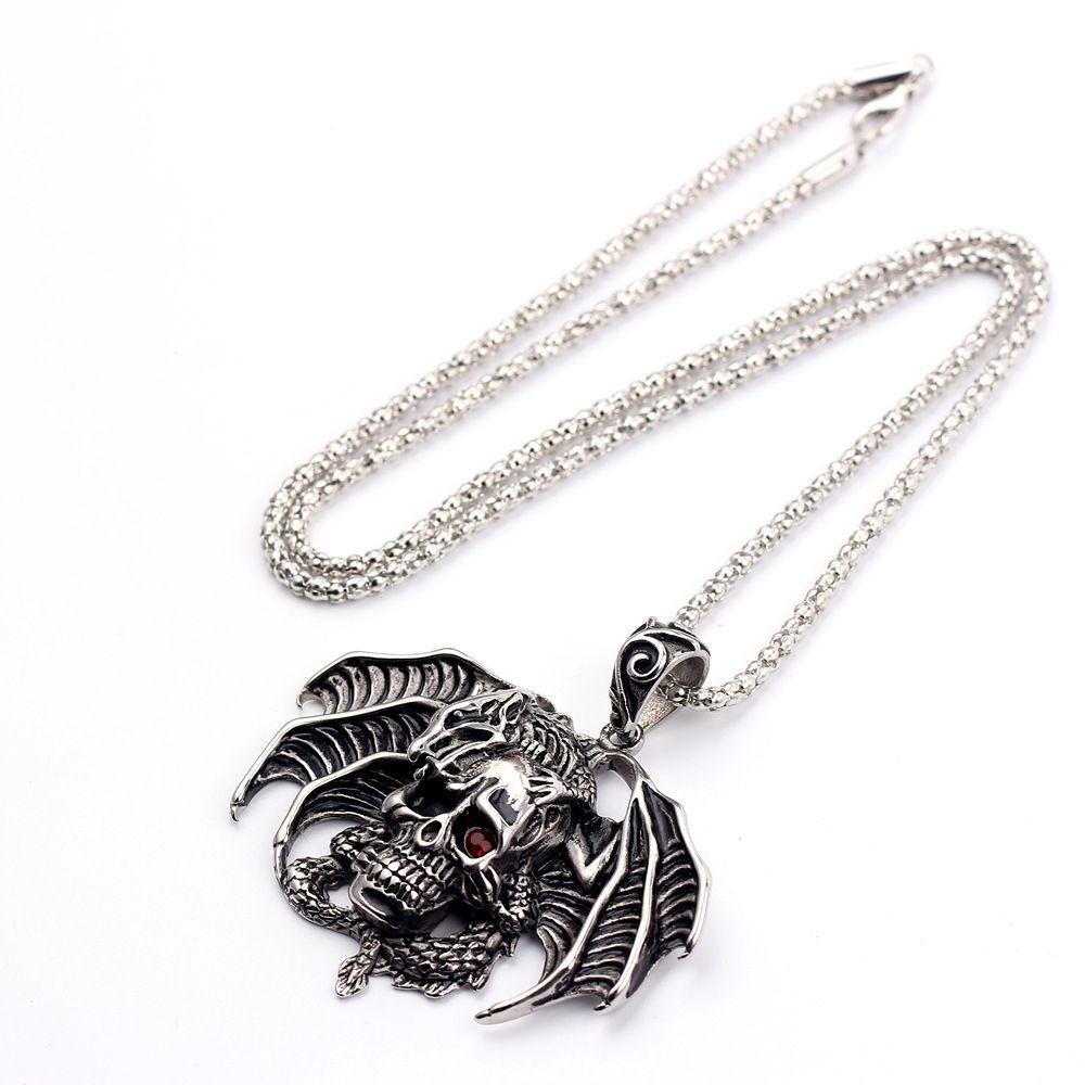 Kalung SOLIGHTER Skull Pendant Rock Biker Gothic Hip Hop