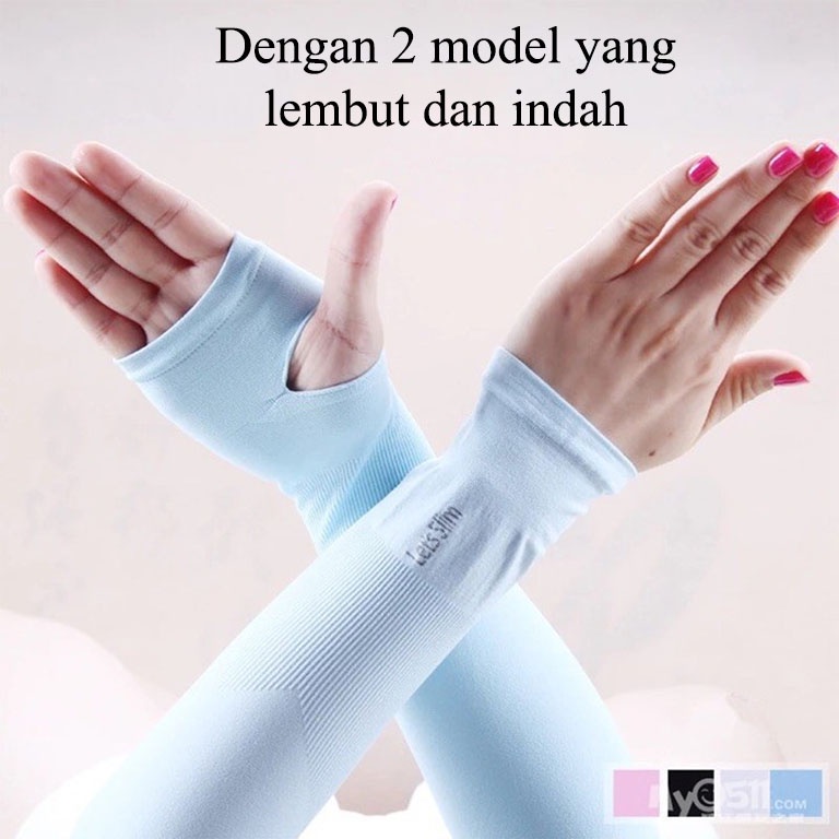 Manset Lengan Panjang Bahan Spandex/Hand Sock Anti UV/Sarung Lengan Olahraga/Menyetir