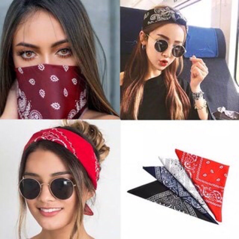 Masker Slayer Retro Saputangan Bikers Selayer Motif Batik Hitam Headband Scraft Bandana Ikat Kepala