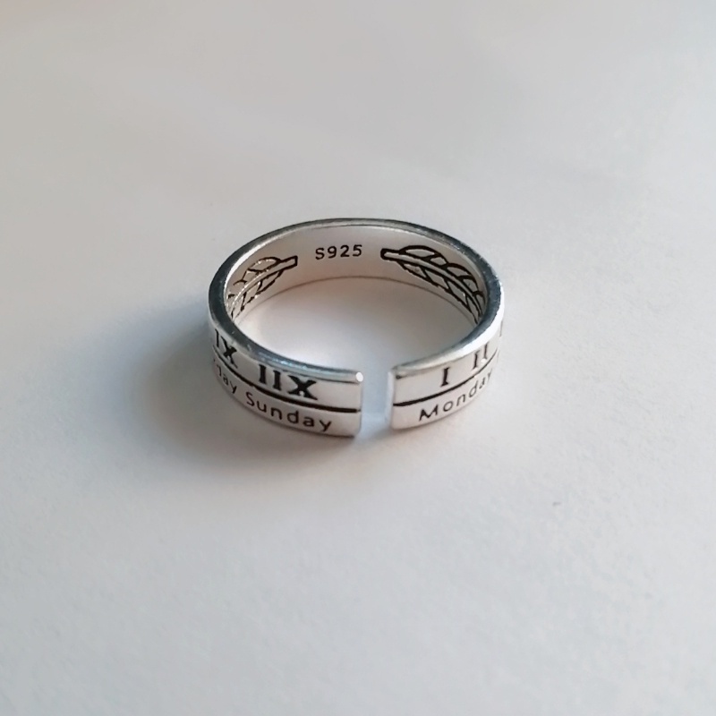 Roman Alphabet Open Ring Accessories Trendy Retro Fashion Personality