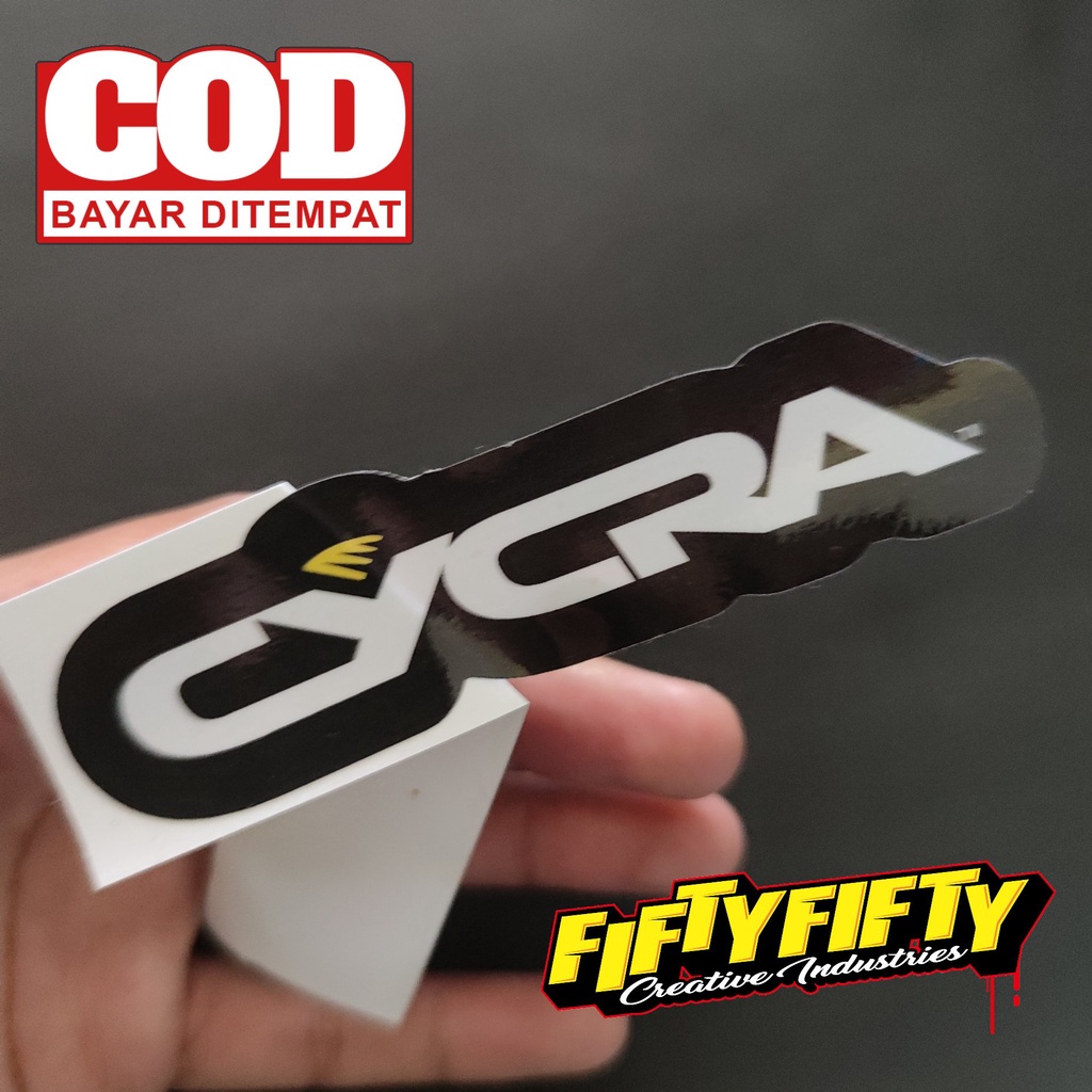 Stiker Print Cut CYCRA Stiker Printing Laminasi Glossy Tahan Air Stiker Motor Mobil Helm Sudah Membentuk Pola Desain