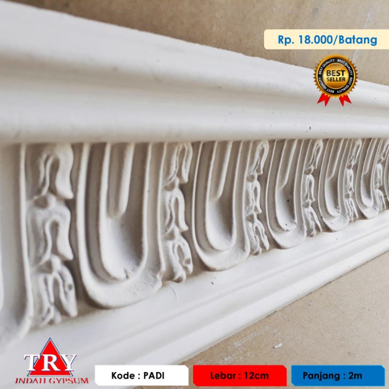 Jual List Gypsum Motif Padi Lebar Cm Original Tryindah Shopee Indonesia