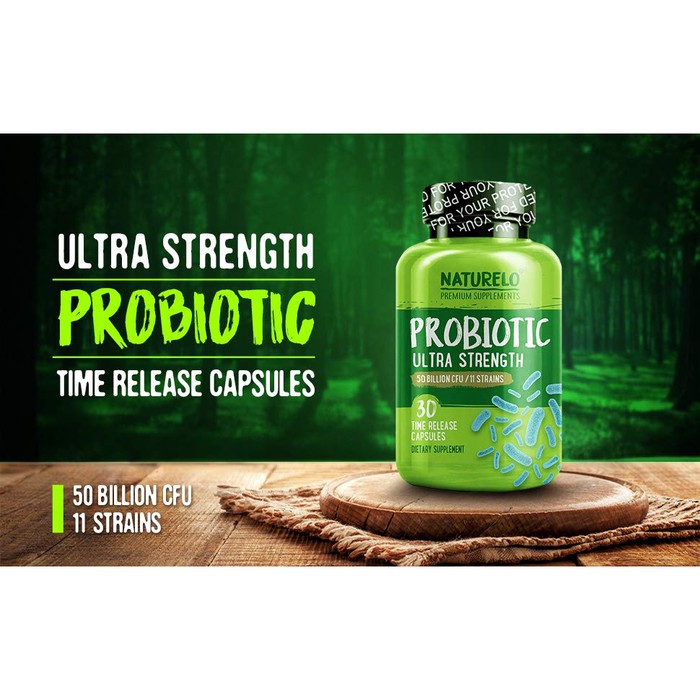 NATURELO #1 Probiotic Supplement Ultra Strength One Daily 30 Capsules