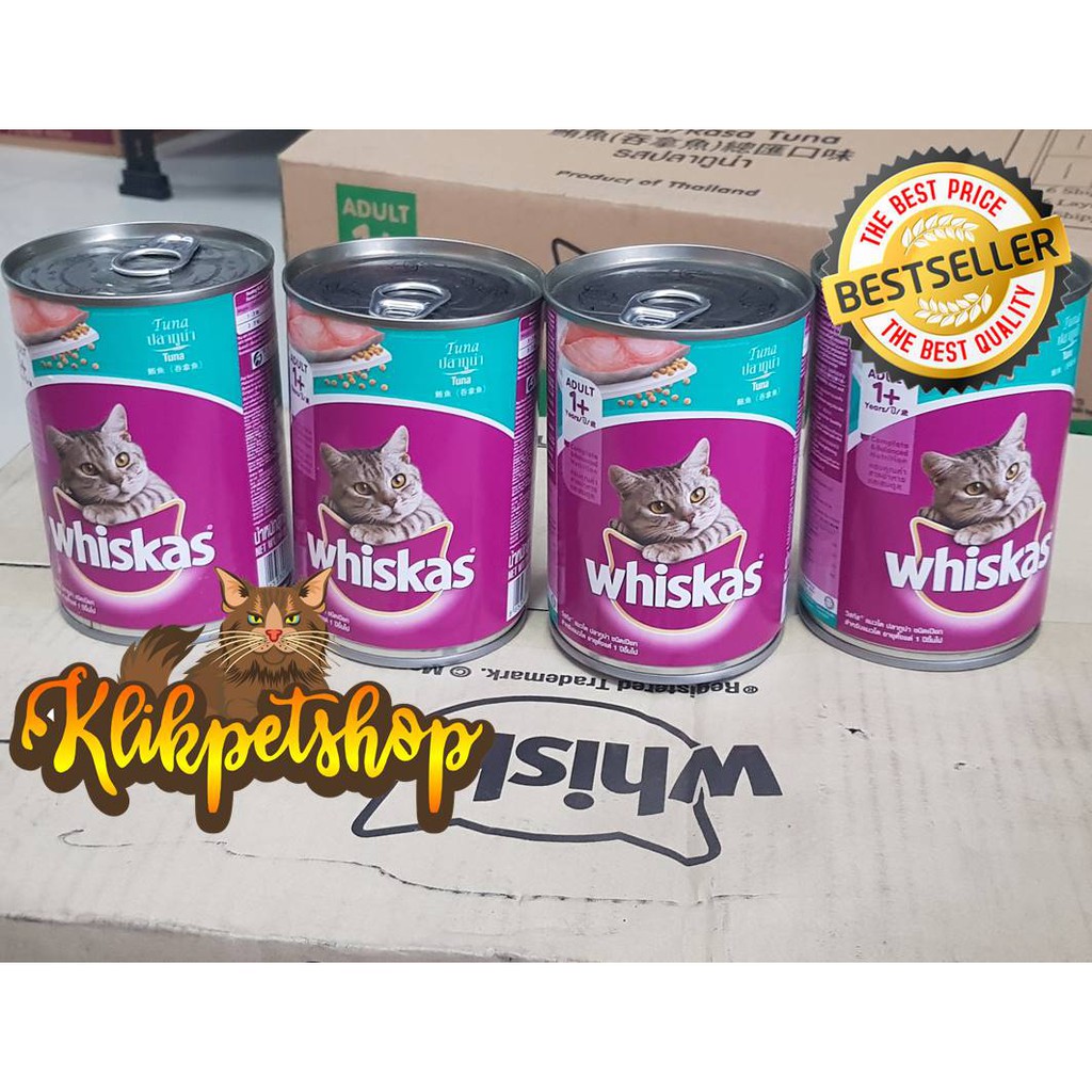 Makanan Basah Kucing Dewasa Adult Whiskas  Kaleng 400 Gram