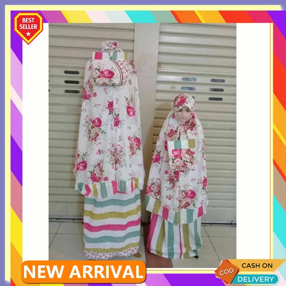 𝗠𝗨𝗞𝗘𝗡𝗔 𝗗𝗘𝗪𝗔𝗦𝗔 Amalia Couple | Mukenah Rayon Jumbo Ibu Dan Anak Terbaru Telekung Mukena Pelangi 2021 