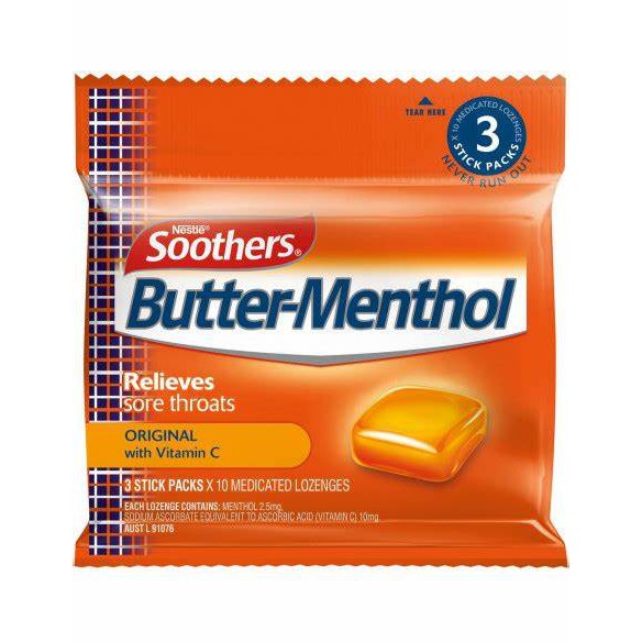 

Nestle Soothers Butter Menthol 3 x 10 Lozenges