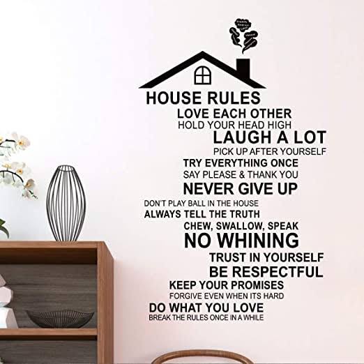 RELIZA WALLSTICKER QUOTES IN THIS HOUSE WE ARE FAMILY KITCHEN OFFICE HITAM STIKER DINDING