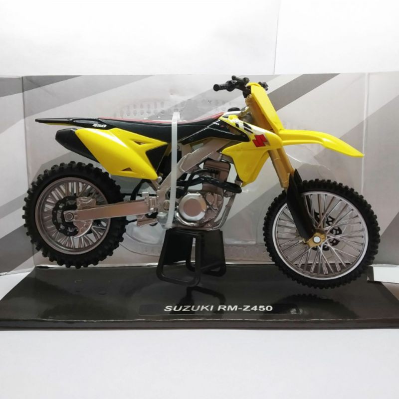 Diecast Miniatur Motor Trail Suzuki RMZ 450 Motocross 1:12 Harga Murah