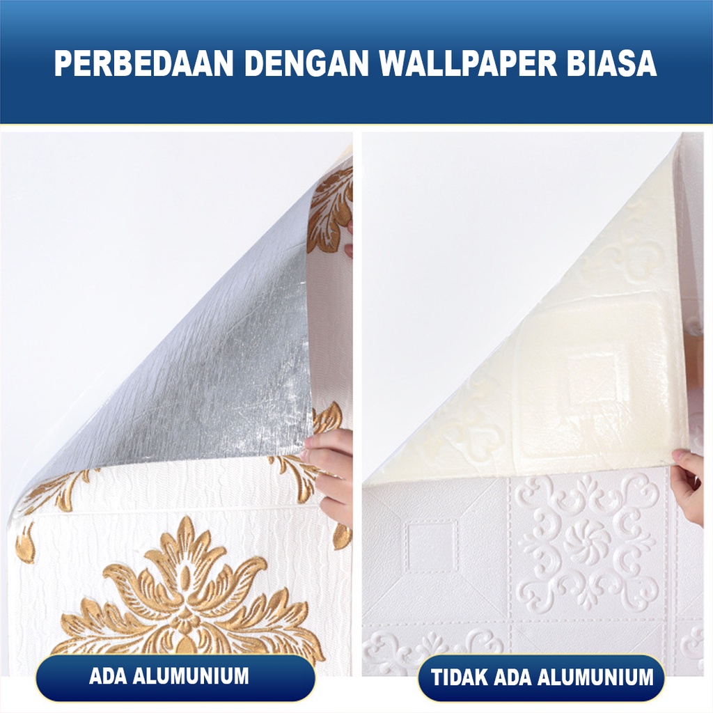 Wallpaper 3D FOAM 70x70 / Wallpaper Dinding 3D Motif Foam Batik Bunga More High Quality / Wallfoam 3D 5mm